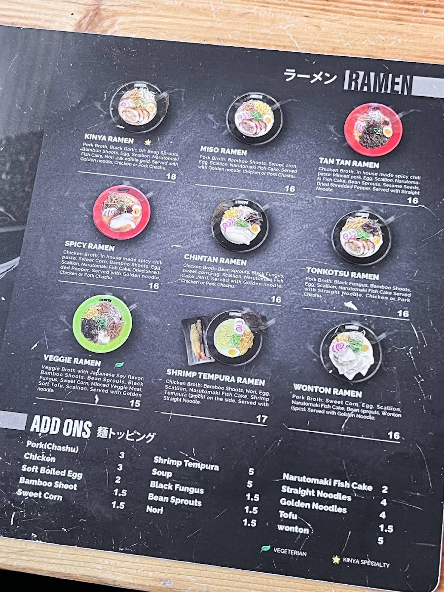Kinya Ramen Menu - Image 4